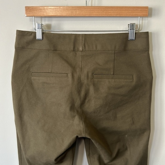 Veronica Beard ADELAIDE ZIPPER POCKET SKINNY STRAIGHT LEG PANTS ARMY GREEN Sz 8 - Picture 7 of 14